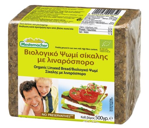 Ψωμί σίκαλης με λιναρόσπορο Mestemacher (500 g)