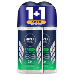 Αποσμητικό Ανδρικό Roll On Deo Fresh Sensation Nivea Men (2Χ50ml) 1+1 Δώρο